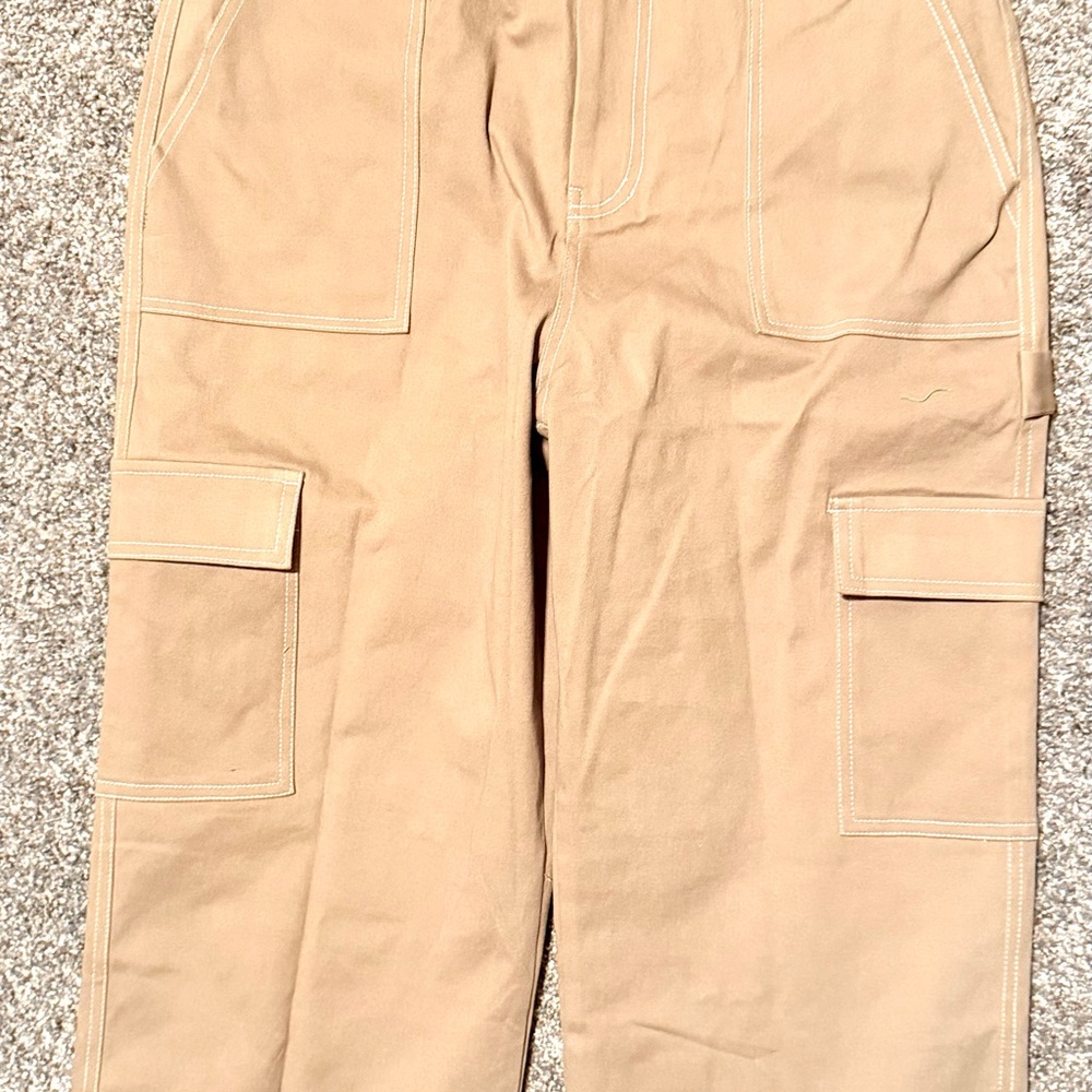 Hem & Thread Tan Wide Leg Cargo Pants - Picture 6 of 9